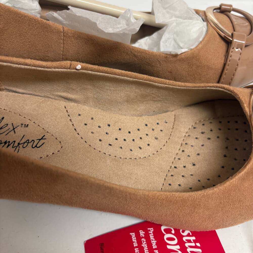 Dexflex Comfort Women's Klara Tan Suede Wedge Heels - Picture 3 of 9